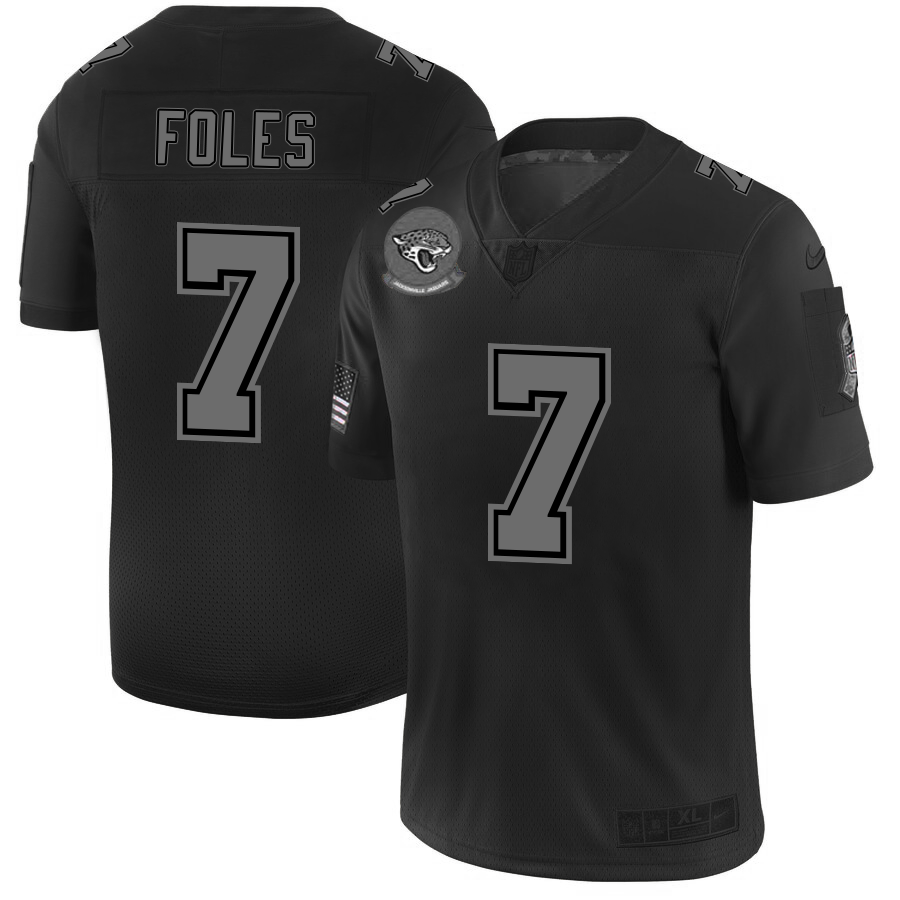 Men Nike Jacksonville Jaguars #7 Nick Foles Black 2019 Salute to Service Limited Stitched NFL Jersey